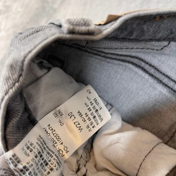 Levis 501 Women's Jeans W27 L30 Original Fit Grey Straight Leg Button Fly - Picture 4 of 8